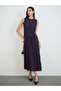 Purple Ruffled Pleated Maxi Dress - 2
