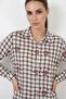 Women's Oversize Checkered Patterned Viscose Black Shirt - 2