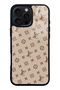 iPhone 16 Pro Max Dark Cream Lv Design Glossy Phone Case
