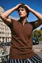 Men's Fashion Trend Coffee Polo Collar T-Shirt - 4