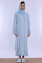 Effortt Maternity Nightgown Set with Hijab and Nursing Features - Blue - 3