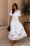Embroidered Detail Bohemian Beige Skirt Set - 7