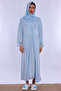 Pregnant and Postpartum Set with Hijab and Breastfeeding Features, 5 Pieces Effortt - Blue - 3