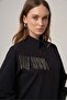 Women's Chain Detailed Long Sleeve Shirt Black 31433 - 2