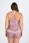 Women's Satin Plus Size 2-Piece Mink Shorts Pajama Set - 3
