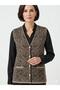 Women's Authentic Patterned Buttoned Knitwear Vest with Pockets Classic Mother's Vest Compatible with Sizes 42-48