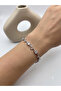 Silver color stone ivy bracelet - 26blks02 - 2
