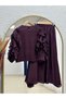 Eleni Suit with Ruffled Sleeves and Voile Skirt-En842 Plum - 8