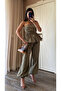 Khaki Balloon Blouse Shalwar Trousers Set - 7334 - 6