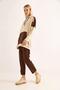 Women's Kangru Double Sports Set with Pockets Brown - 5