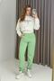 Three-thread fleece-lined women's sweatpants - seafoam green