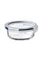 Food container with lid, round glass/plastic400 ml