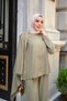 Women's Side Buckle Brooch Detail Suit Khaki Green - 6
