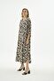 Women's Oversize Leopard Patterned Long Dress Capri Sleeve Relaxed Cut C7T0N512