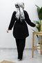 Tie-Waist Double Denim Suit Tsd260217 Black - 6