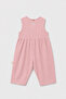 Bow Detailed Sleeveless Linen Children's Jumpsuit - 3