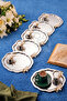 12 Piece Ovally Luxury Presentation Set with Daisy Accessories - 6 Oval Trays and 6 Turkish Delight Containers