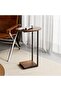 Compact C-Table End Table, 40x30x60 cm, Modern brown Wooden Side Table with Bottom Shelf for Small Spaces,SL126 - 4