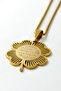 Gold Color Italian Chain Stainless Steel Necklace with Evil Eye Verse & Ottoman Monogram Clover Design - 4