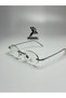 Women's Oval Blue Light Protection Screen Glasses with Crystal Detail - 4