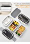 Generic Stainless Steel Lunch Box (1400ml) - Double-Layer, Microwave-Safe, 304 Leakproof, Thermal Insulation - 3