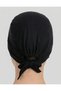 Black Combed Cotton Bonnet with Lycra Ties and Stitched Details (Cotton & Lycra Fabric, Non-Slip, Islamic Clothing, Lightweight, Comfortable, Stylish) - 6