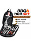 Portable BBQ Tool Set Stainless Steel Grill Accessories Kit with Carry Bag for Camping Outdoor Barbecue Picnic