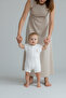 Baby Boy Ecru Sleeveless Summer Cotton Jumpsuit - 7