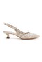 Stone and Pearl Embellished Open-Back Short Heeled Evening Dress Shoes - 4