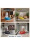 Eat & Drink Mini 2-in-1 Gravity Pet Food & Water Dispenser 0.7L – Navy Blue – Compact Dual Feeder - 2
