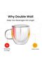 Double Walled Glass Coffee Mugs Set of 4, 8.5 OZ Clear Glass Insulated Mugs with Handle - 2