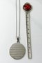 Silver Color Ayetel Kürsi & Nazar Verse Written 3 cm (Prayer Plate) Stainless Steel Necklace with Accordion Chain - 3