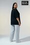 Women's Large Size Milano Italy Printed 3Xl-6Xl Crew Neck T-Shirt Spr25Btsk510-09 - 3