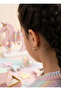 Brass Zircon Stone Star Model Gold Color Children's Earrings - 3