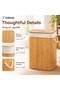 Bamboo Laundry Basket with Lid, Large Capacity Rectangular Laundry Hamper with Rope Handles, Space-Saving Clothes & Toy Storage Organizer for Bedroom, Bathroom and Laundry Room - 4