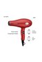 5-Piece Professional Hair Dryer Set,1800W Red/Black 240ml - 3