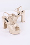 Satin Platform Heeled Evening Dress Shoes - 2