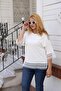 Plus Size Lace Blouse with Sleeves and Skirt - 6