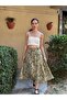 Valerie Chiffon Flared Lined Long Skirt Women's Linden Color - 7
