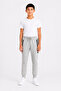 Boy's Cotton Striped Detailed Sweatpants Gray Melange-26119