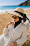 Valencia Bowknot Straw Hat Cream