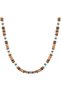 Bandy Men’s Necklace, 925 Sterling Silver Beaded Necklace, Ebony Wood & Turquoise Handmade Adjustable Jewelry