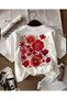 Women's Colorful Daisy Flower Printed Crewneck T-Shirt - 3