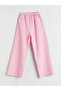 Pink Elastic Waist Plaid Girls' Pants - 4