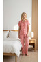 Women's Cherry Patterned Buttoned Pajama Set - 3