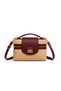 Glanzia Aura Bordeaux Straw Bag Wicker Women's Shoulder and Crossbody Bag Stylish Daily Use Burgundy - 4