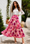 Chiffon Satin Skirt A226 Pink - 3