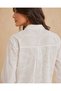 Women's White Italian Lace Textured Romantic Brode Shirt - 4