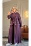 6582 - Stylish Comfortable Casual Modal Asymmetrical Tunic Trousers Women's Set - 4