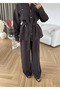Brown Tencel Shirt and Pants Set - 7313 - 2
